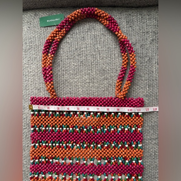 BNWT Colourful Wooden Bead Bag by Antik Kraft - Picture 9 of 11